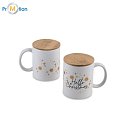 HELLO CHRISTMAS ceramic mug 330 ml with Christmas motif, white, logo print