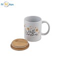 HELLO CHRISTMAS ceramic mug 330 ml with Christmas motif, white, logo print