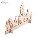 XMAS TOWN wooden Christmas decoration, beige, logo print