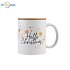 HELLO CHRISTMAS ceramic mug 330 ml with Christmas motif, white, logo print