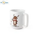 REINDEER. Mug with Christmas print 330 ml white, logo print