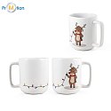 94282 REINDEER. Mug with Christmas print 330 ml, logo print