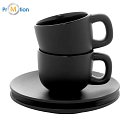 Espresso cup set black, logo print