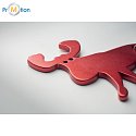 Reindeer-shaped key ring made of recycled aluminum red with laser logo 2