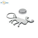 Reindeer-shaped silver keychain made of recycled aluminum with laser logo 3