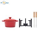 Ceramic fondue set 300 ml with logo print 2