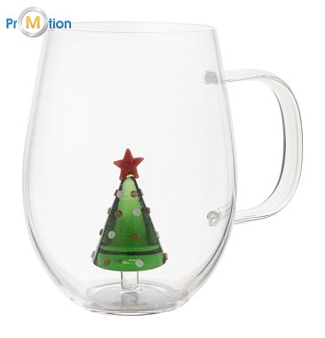 Christmas mug 550ml made of glass, logo print