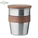 Single-walled thermos mug 350 ml with silver logo print