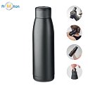 Drinking bottle made of recycled steel 400ml with logo print