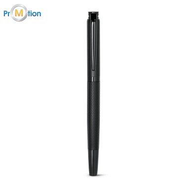 81147 BLAZON. Metal roller black, set of pens with logo print