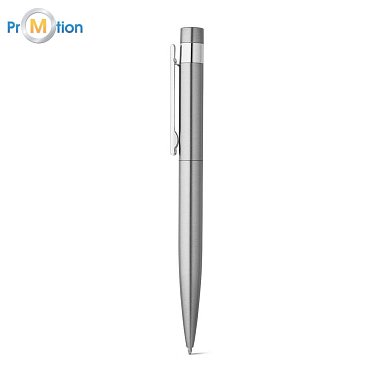 91779 ALEXA. Ballpoint pen made of 53% recycled stainless steel, logo print