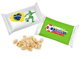 peanuts in a bag with a printed logo