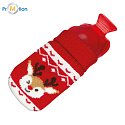 Hand warmer with Christmas knitted cover red 2, logo print