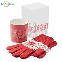 Winter gift mug and gloves set