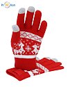 Christmas touch screen gloves with logo printing