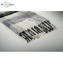 Gray plaid mohair blanket with logo print 4