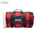 RPET sherpa fleece blanket with logo print 5